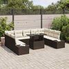 vidaXL Tuin Sofa Set met opslag 10 pcs Bruin Poly riet