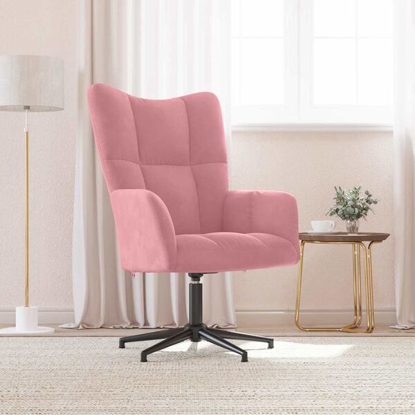 vidaXL Relaxstoel fluweel roze