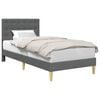 vidaXL Bedframe met hoofdeinde Donkergrijs 90 x 200 cm Stof