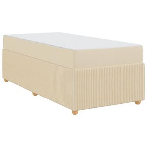 vidaXL Bedframe met matras Cr&egrave;me 90 x 200 cm Stof