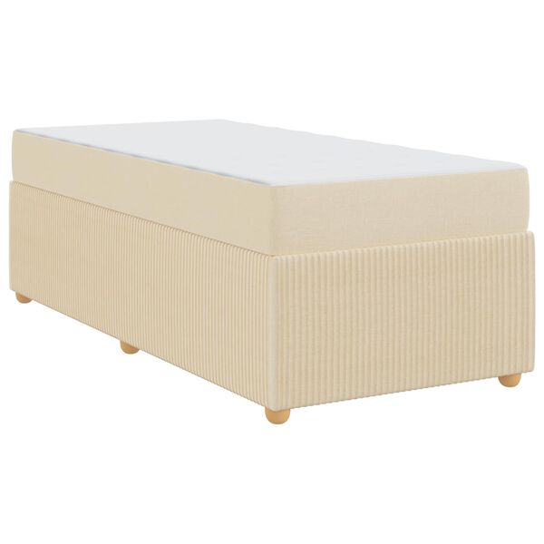 vidaXL Bedframe met matras Cr&egrave;me 90 x 200 cm Stof
