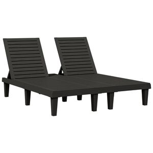 vidaXL Ligbed tweepersoons 155x138x83 cm polypropeen zwart