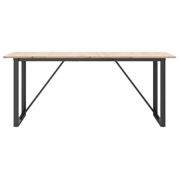 vidaXL Eettafel O-frame 180x90x75 cm massief grenenhout en staal