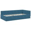 vidaXL Hoekbedframe met hoofdeinde Blauw 90 cm x 190 cm Fluweel