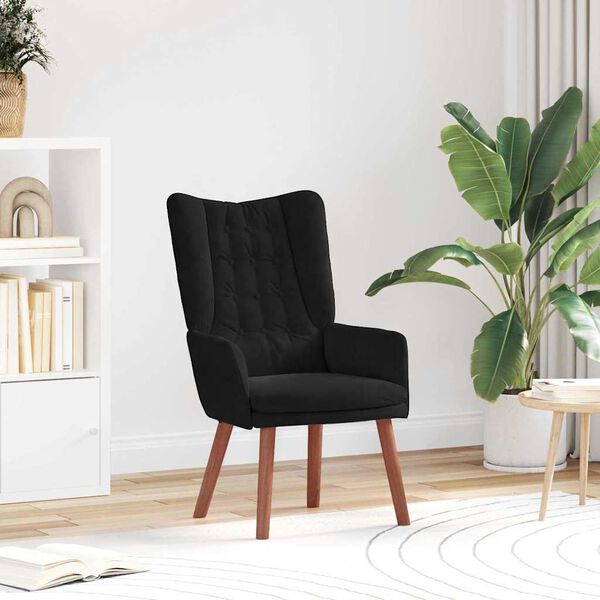 vidaXL Fauteuil Zwart 63 x 67 x 94 cm Fluweel