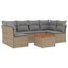 vidaXL 7-delige Loungeset met kussens poly rattan beige