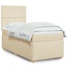 vidaXL Boxspring met matras stof cr&egrave;mekleurig 90x190 cm
