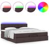 vidaXL Ottoman bed met matras en LED's 160x200cm stof donkerbruin