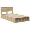 vidaXL Bedframe met plank Sonoma Eiken 135 x 190 cm Bewerkt hout