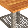 vidaXL 3-delige Bistroset met kussens poly rattan en acaciahout grijs
