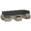 vidaXL 8-delige Loungeset met kussens poly rattan lichtgrijs
