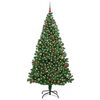 vidaXL Kunstkerstboom Groen 210 cm PVC en Staal en Kunststof