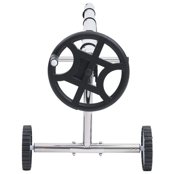 vidaXL Zwembadhoesroller met roestvrijstalen frame