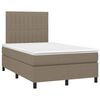 vidaXL Boxspring met matras en LED stof taupe 120x200 cm