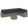 vidaXL 8-delige Loungeset met kussens poly rattan grijs