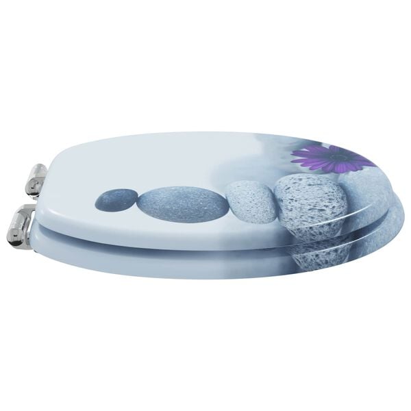 vidaXL Toiletbril 2 pcs Grijs 44 x 38 cm MDF-plaat