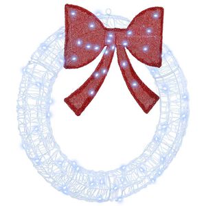 vidaXL Krans met 60 LED Koudwit 76 x 76 x 8,5 cm Acryl