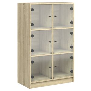 vidaXL Hoge kast met deuren 68x37x109 cm bewerkt hout sonoma eiken