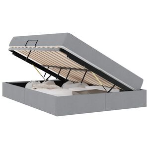 vidaXL Opbergbed met matras Lichtgrijs 140 x 190 cm Polyester
