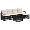 vidaXL Tuinbankenset 6 st Zwart poly rattan