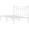 vidaXL Bedframe met hoofdbord metaal wit 90x190 cm