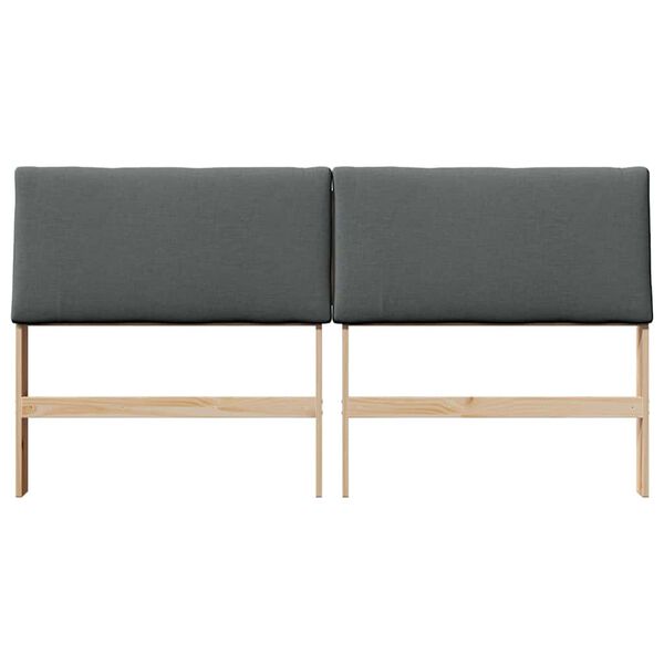 vidaXL Gestoffeerd hoofdbord Donkergrijs 200 cm Massief grenenhout