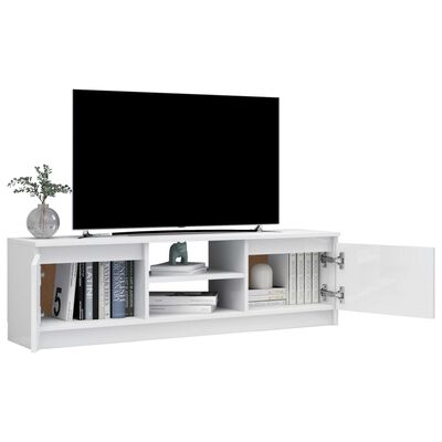 vidaXL Tv-meubel 120x30x35,5 cm bewerkt hout hoogglans wit
