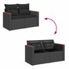 vidaXL 8-delige Loungeset met kussens poly rattan acacia zwart