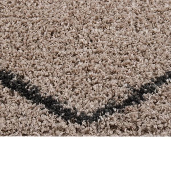 vidaXL Vloerkleed shaggy hoogpolig 160x230 cm beige en antracietkleur