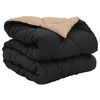 vidaXL Vol jaar dekbed Zwart en Taupe 140 x 200 cm Microfiber