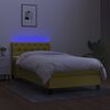 vidaXL Boxspring met matras en LED stof groen 80x200 cm