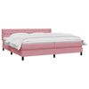 vidaXL Boxspring met matras fluweel roze 200x220 cm