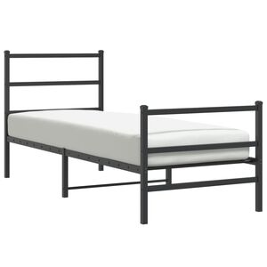 vidaXL Bedframe met hoofd- en voeteneinde metaal zwart 80x200 cm