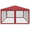 vidaXL Partytent met 10 mesh zijwanden 6x4 m HDPE rood