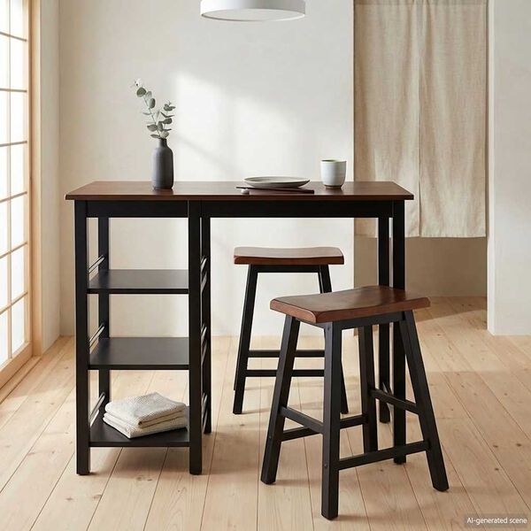 vidaXL 3-delige Barset MDF zwart