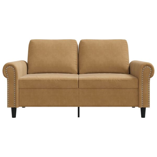 vidaXL Tweezitsbank 120 cm fluweel bruin