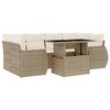 vidaXL 7-delige Loungeset met kussens poly rattan beige