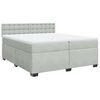 vidaXL Boxspring met matras fluweel lichtgrijs 200x200 cm