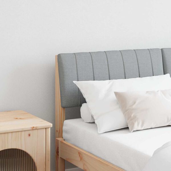 vidaXL Gestoffeerd hoofdbord Lichtgrijs 135 cm Massief grenenhout