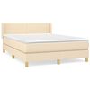vidaXL Boxspring met matras stof cr&egrave;mekleurig 140x190 cm