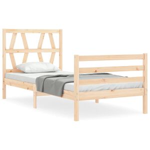 vidaXL Bedframe met hoofdbord massief hout 100x200 cm