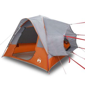 vidaXL Autotent 4-persoons waterdicht grijs en oranje