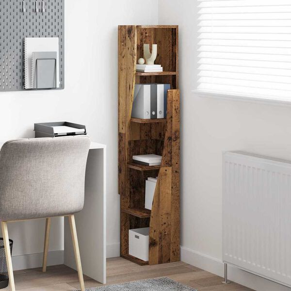 vidaXL Hoekkast Oudhout 27,5x27x140cm Bewerkt hout