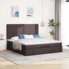 vidaXL Ottoman bed met matras en LED's 160x200cm stof donkerbruin
