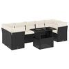 vidaXL 8-delige Loungeset met kussens poly rattan zwart