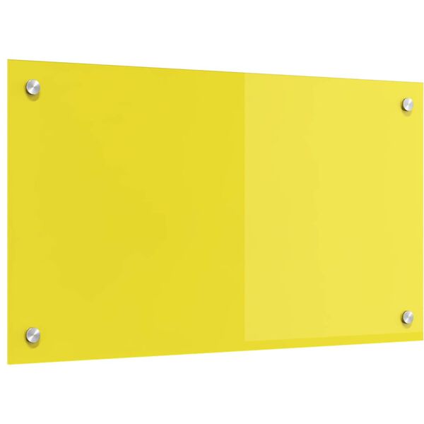 vidaXL Keuken Achterwand Geel 70 x 40 x 0,6 cm gehard glas