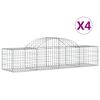 vidaXL Schanskorven 4 st gewelfd 200x50x40/60 cm gegalvaniseerd ijzer