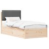 vidaXL Bedframe met Gevoerd Hoofdgedeelte Donkergrijs 90 x 190 cm