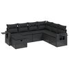 vidaXL 7-delige Loungeset met kussens poly rattan zwart