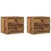 vidaXL Nachtkastjes 2 st 50x40x43.5 cm bewerkt hout oud houtkleurig